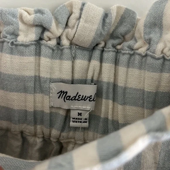 *SOLD* Madewell Paper Bag High Waisted Pant - Blue & White Stripes - Picture 4 of 6